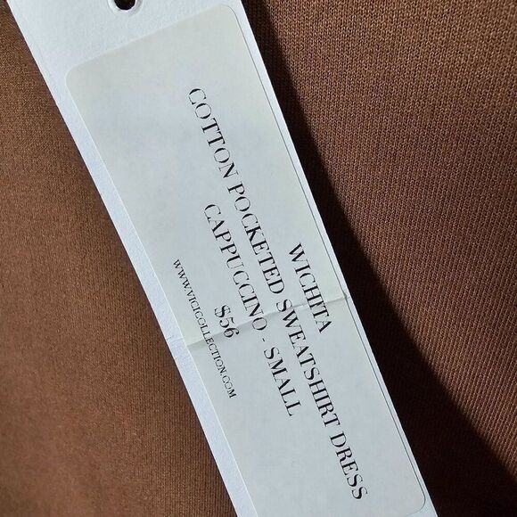 NWT VICI COLLECTION FLAWLESS  WICHITA COTTON POCKETED SWEATSHIRT DRESS JUMPER S - Picture 14 of 16